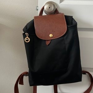 Authentic Long Champ Le Pilage Black Backpack